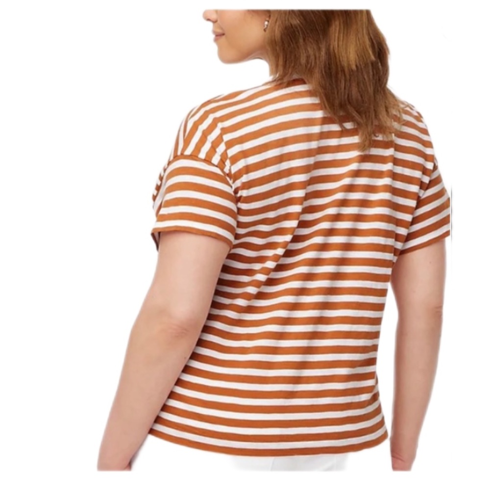 Brand J.Crew Striped Crewneck Short Sleeve Tee Top - Picture 2 of 3